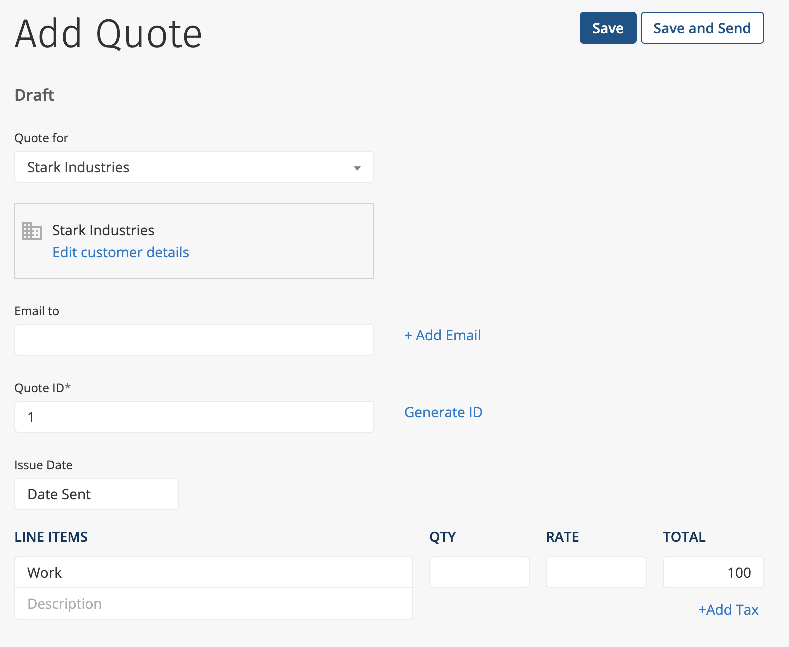 ClockShark quote creation and send flow