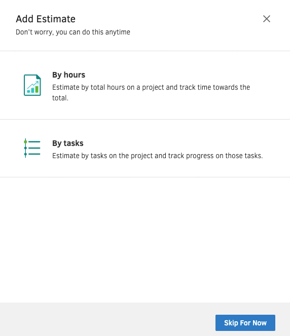 Adding an hours estimate to a project in QuickBooks Time.