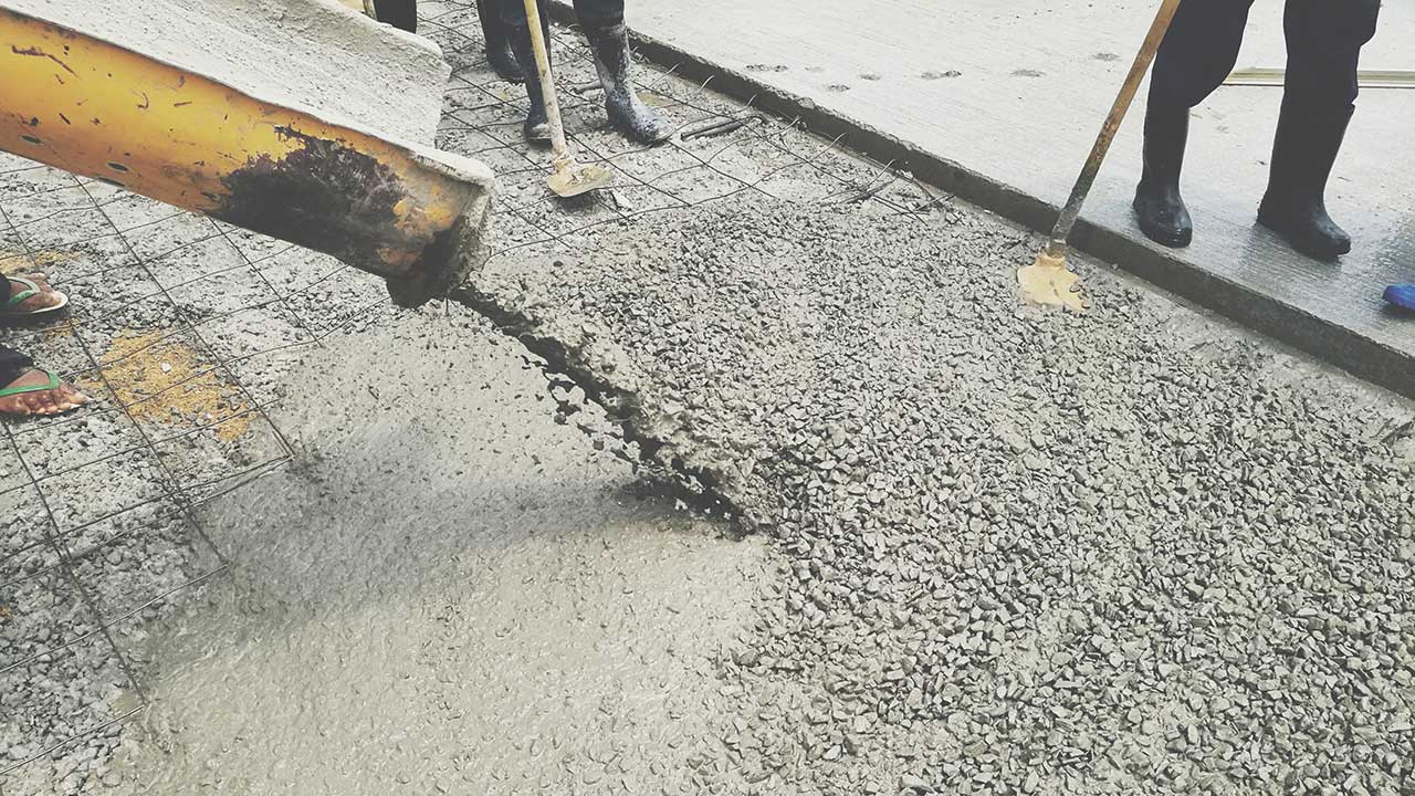 Concrete work site.