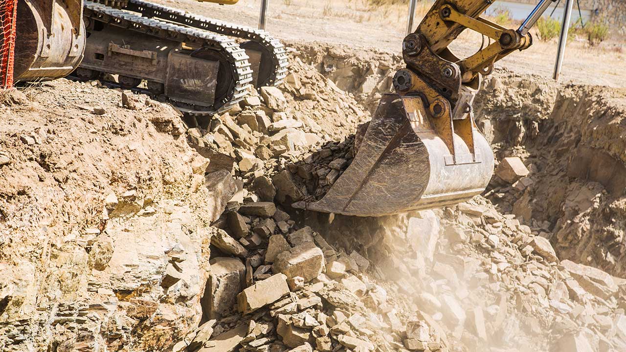 Excavation work site.