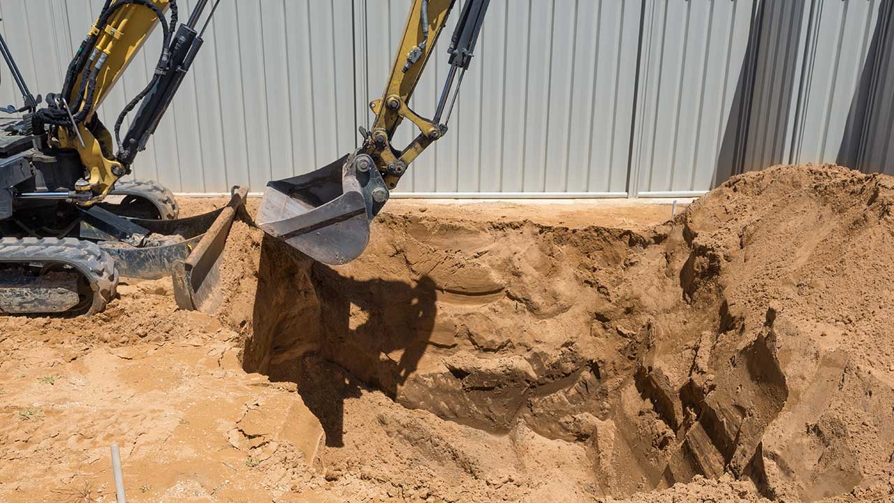 Excavation work site.
