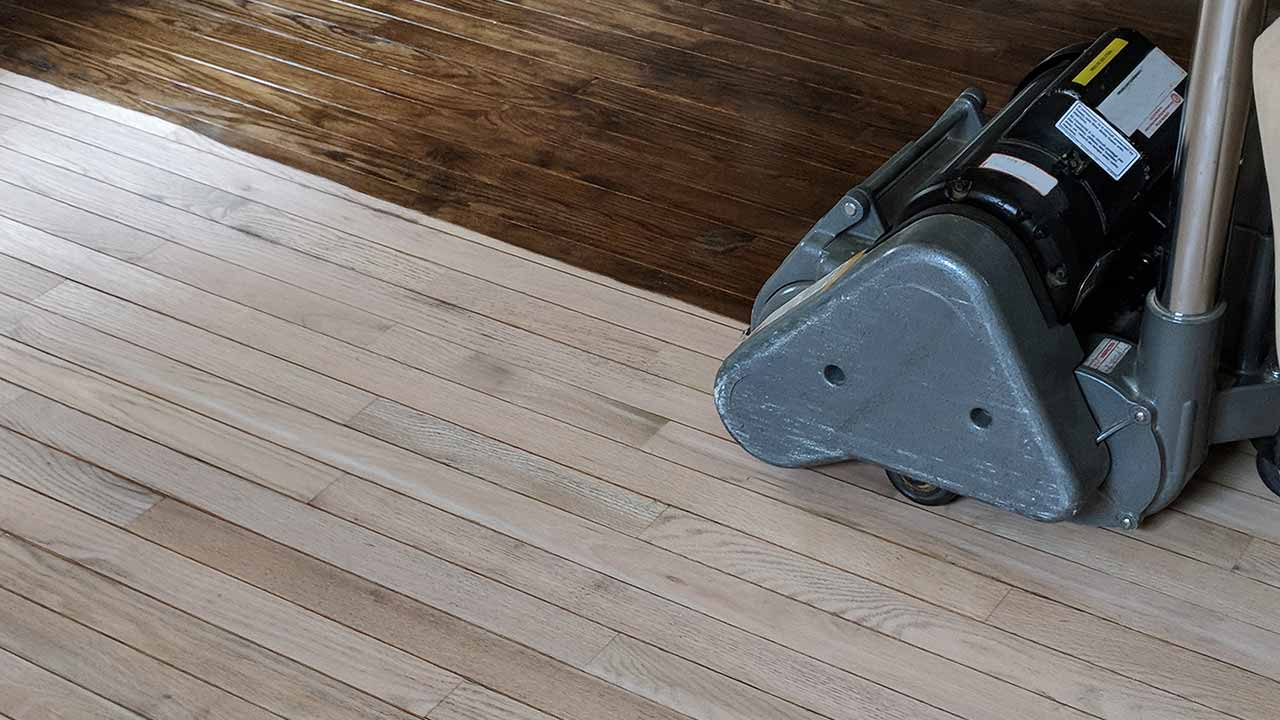 Floor Sanding work site.