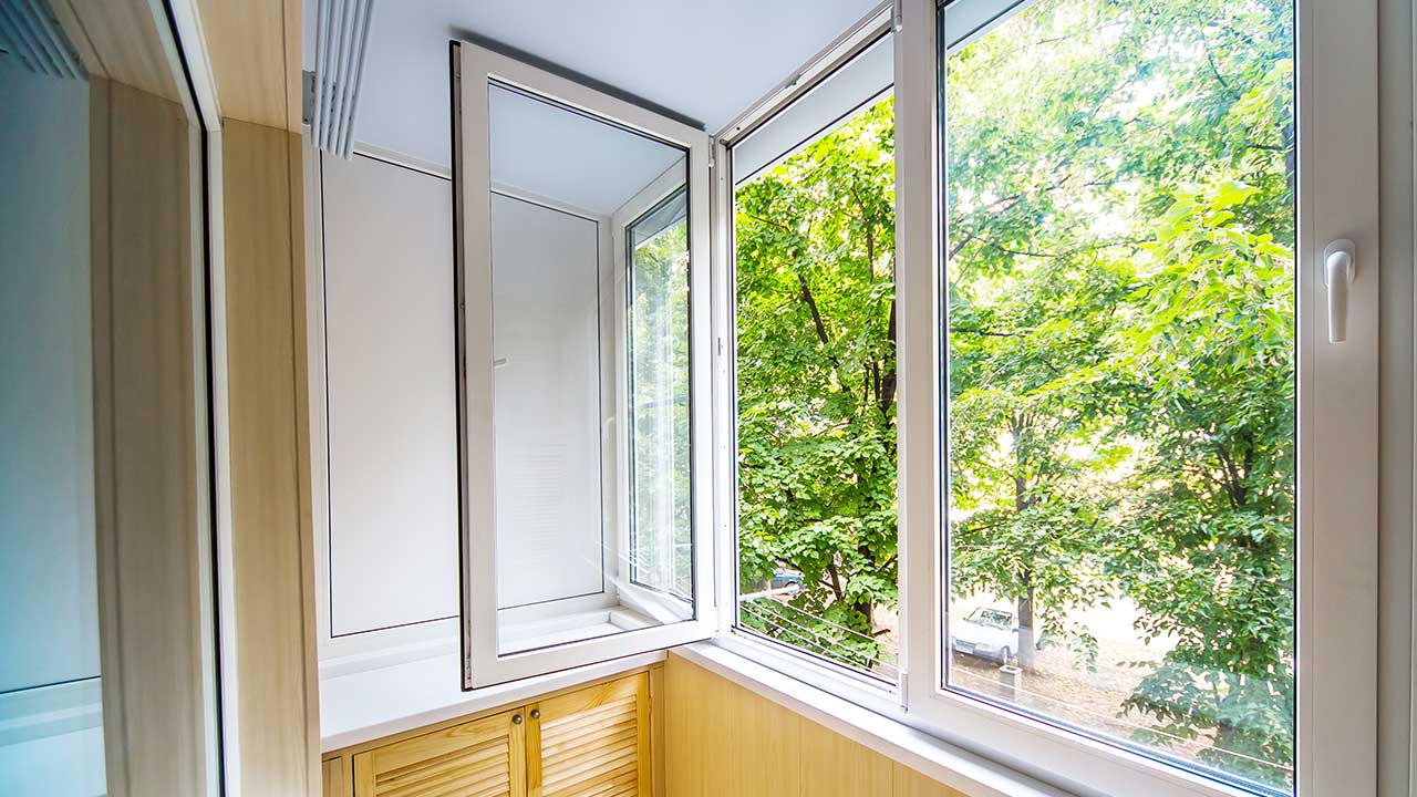 Glazing work site.