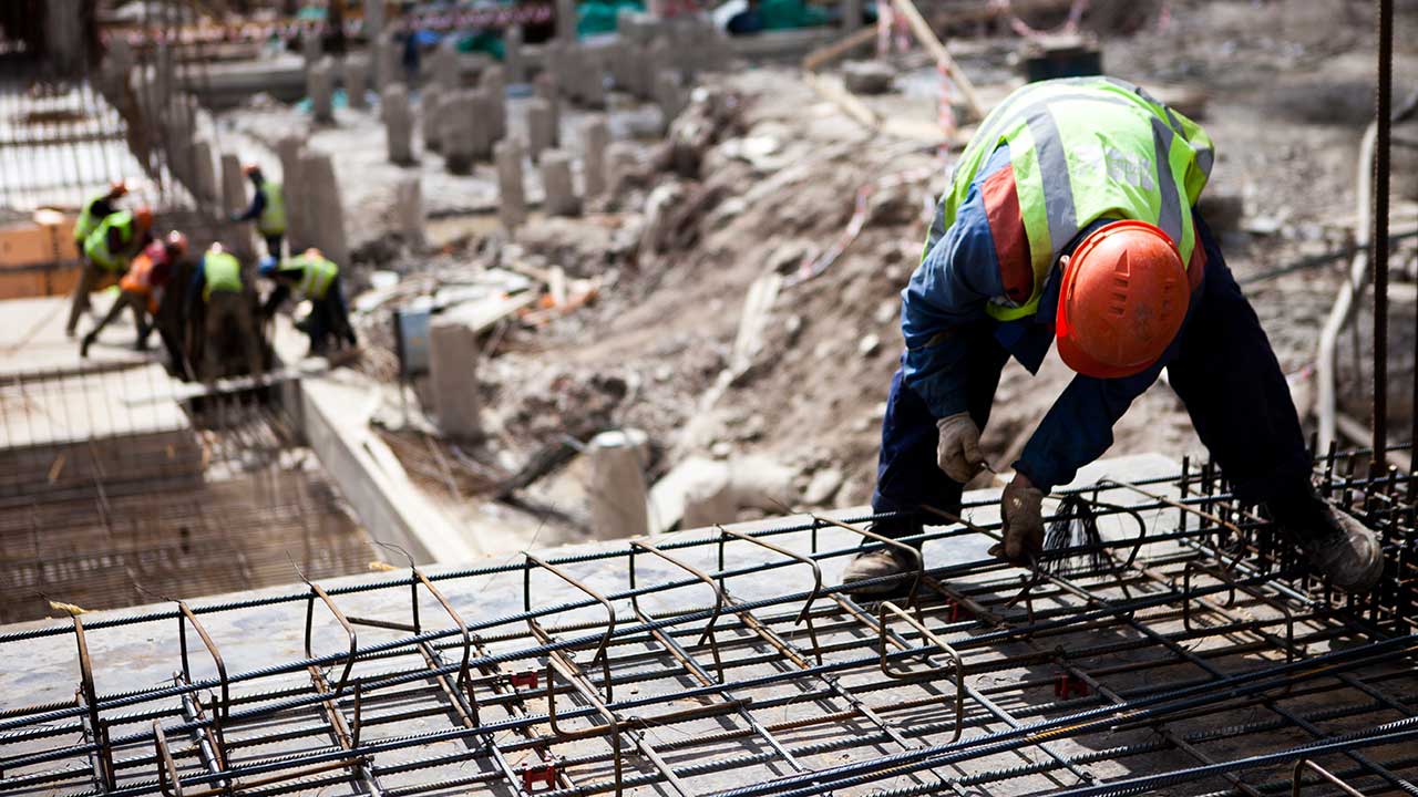 Reinforcing Steel work site.