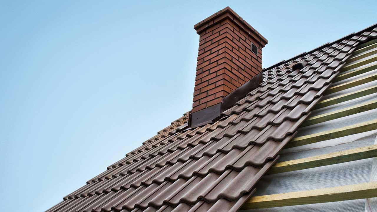 Roofing work site.