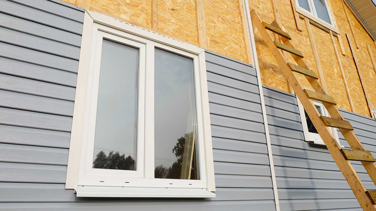 Siding work site.