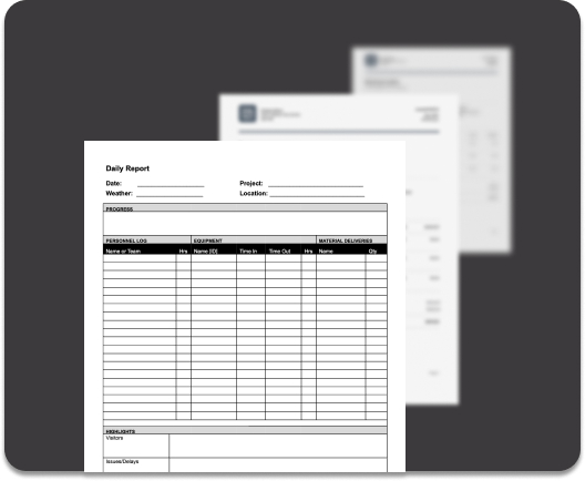 construction daily report templates