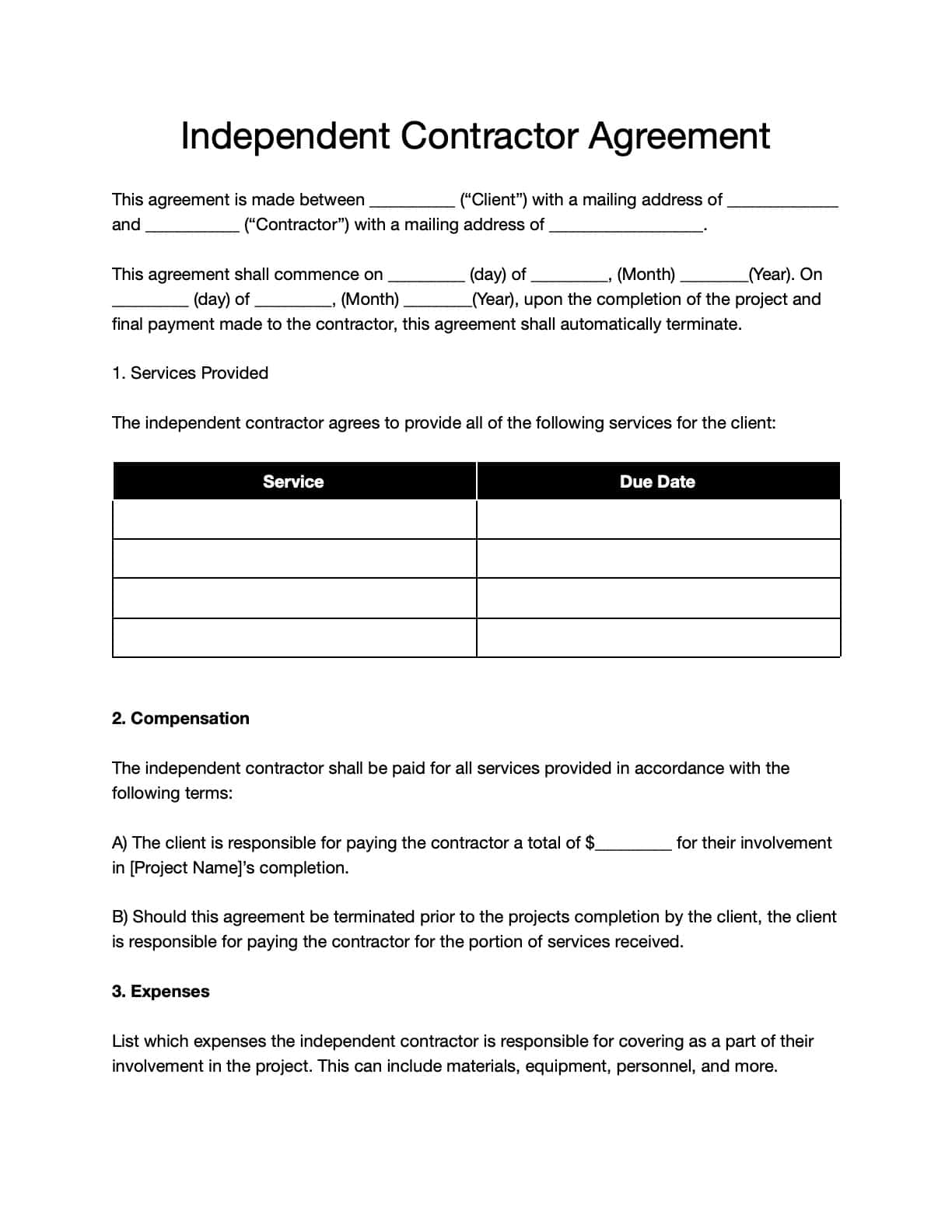 Independent Contractor Agreement 
